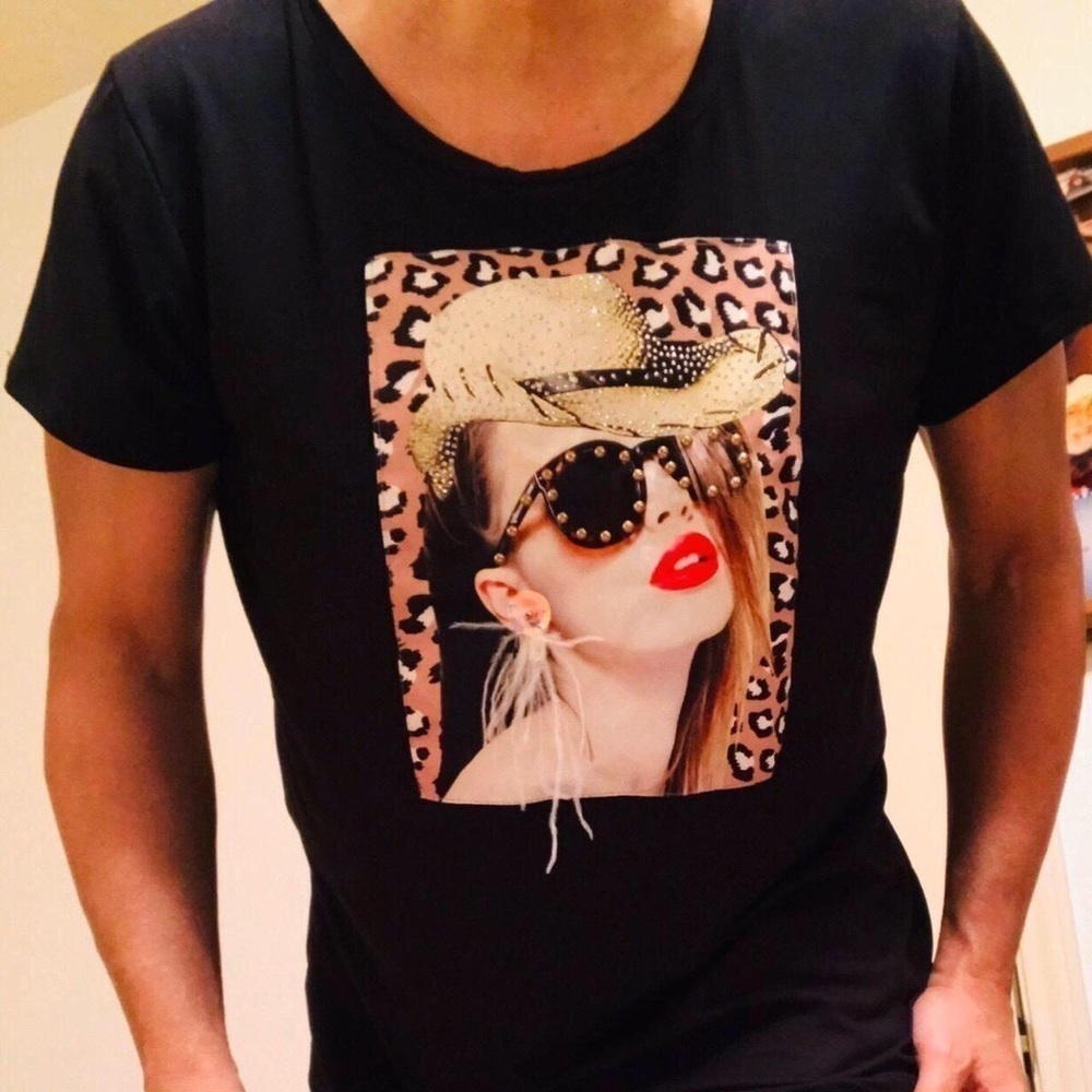 COWGIRL SHIRT TEXTURE COUTURE RODEO BLACK XL HOUSTON VOGUE